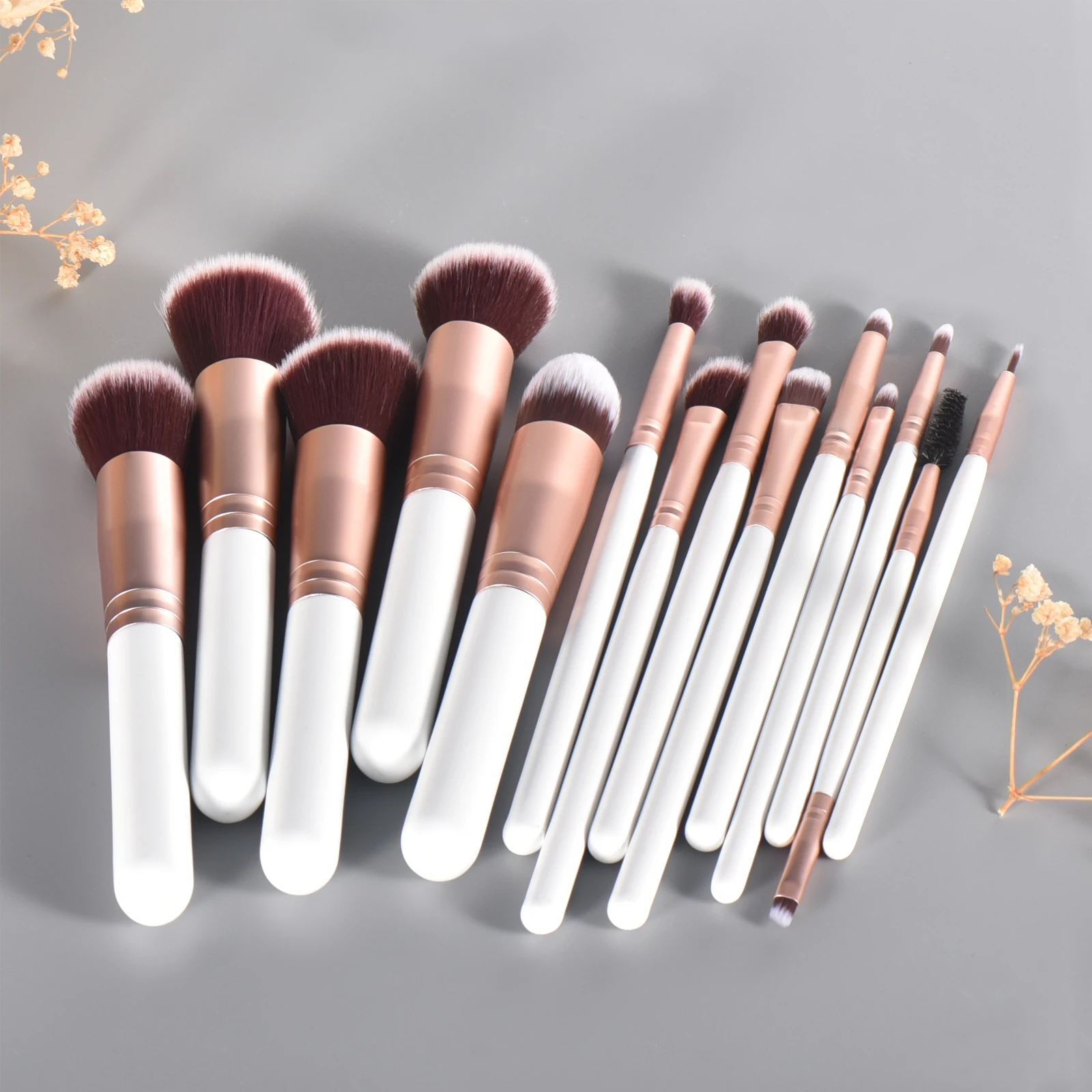 Soft hair 14Pcs Professional Makeup brush wood handle powder brush foundation make-up brush concealer brush eye shadow bru