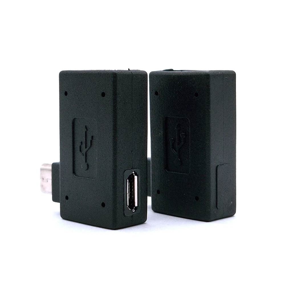 90 Degree Left/Right Angled Micro USB 2.0 OTG Host Adapter for Mobile Phone Tablet micro Female Power Plug
