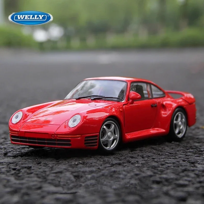 1:24 WELLY Porsche 959 Diecast Alloy Sports Car Model Metal Toy Vehicles Car Model High Simulation Collection Gifts Toys Boys