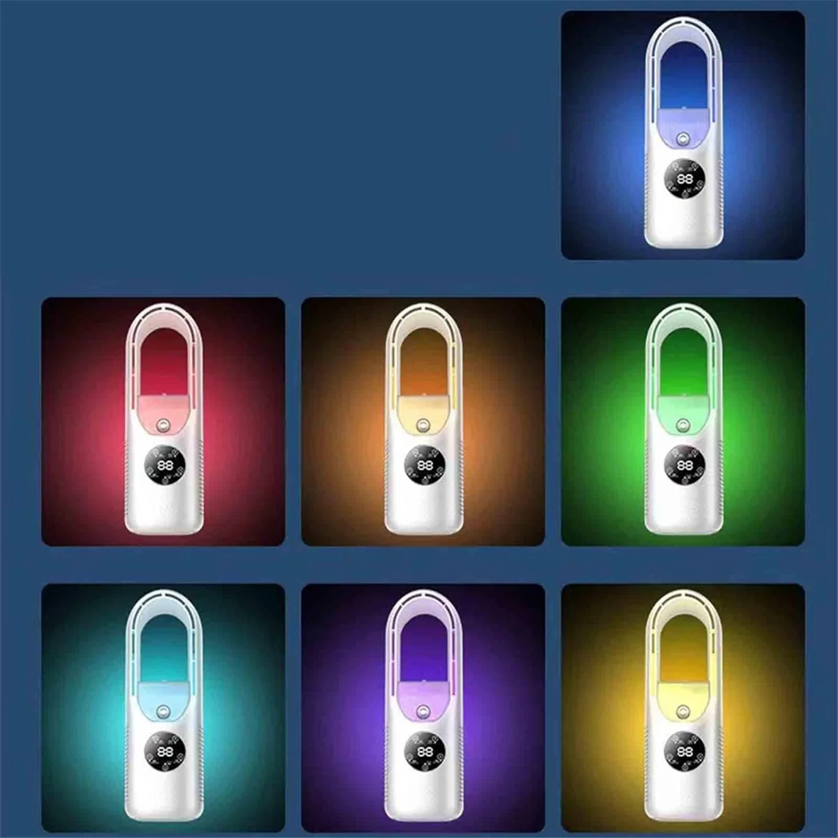 

【Упадение цены】Безлопастной вентилятор Электрический вентилятор Бытовой охлаждающий вентилятор для общежития Спрей Настольный вентилятор с водяным охлаждением Синий