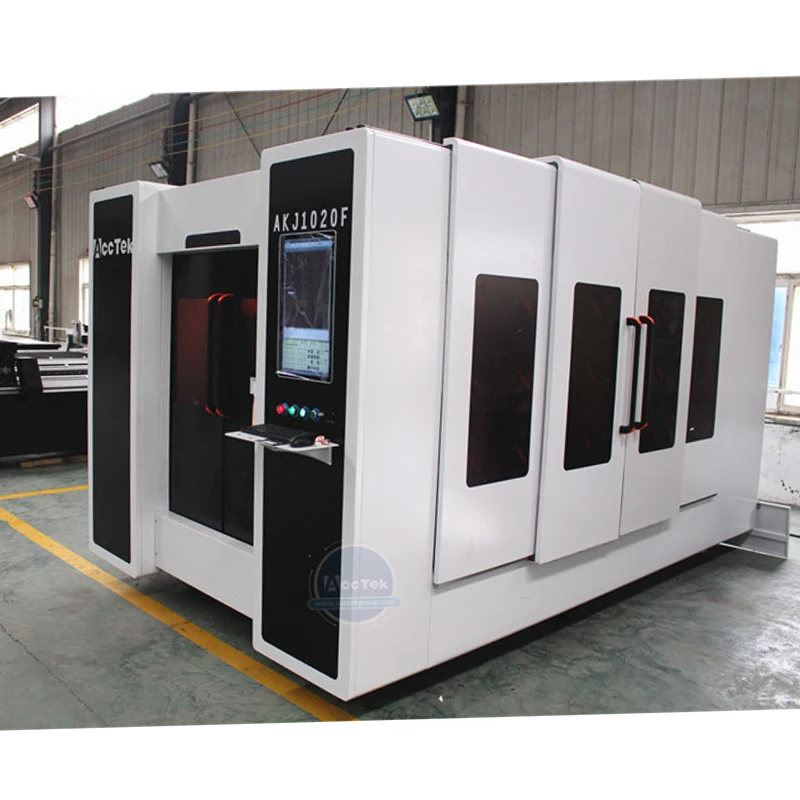 3000W Ipg Raycus Fiber Laser CNC Cutting Machine Fully Enclosed 3015 1020 Fiber Laser Metal Cutter