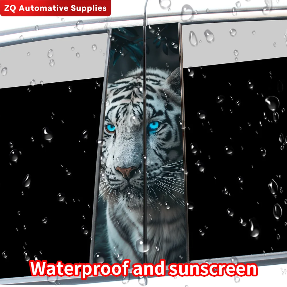 Tiger Car Stickers Car Doors Pillar Waterproof Decoration Cover Scratches Animals DIY Auto B-Pillar Sunscreen Vinyl Decals