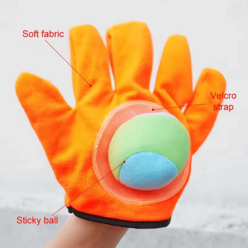 1pc スティッキーキャッチスローゲーム野球グローブボール付きチームスポーツ練習小道具ボールグローブ屋外インタラクティブ