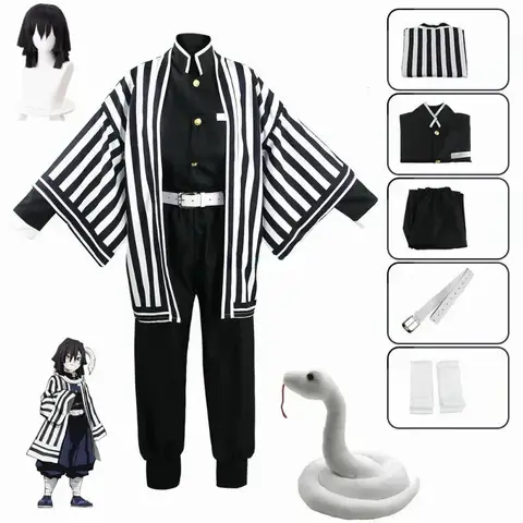 Anime Kimetsu No Yaiba Iguro Obanai Kimono Uniform Anime Wig Cosplay Costume Halloween Party
