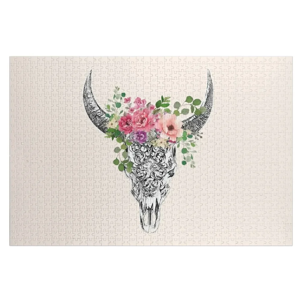 

Skull and Crown pink flower Jigsaw Puzzle Personalized Kids Gifts Wood Animals Puzzle