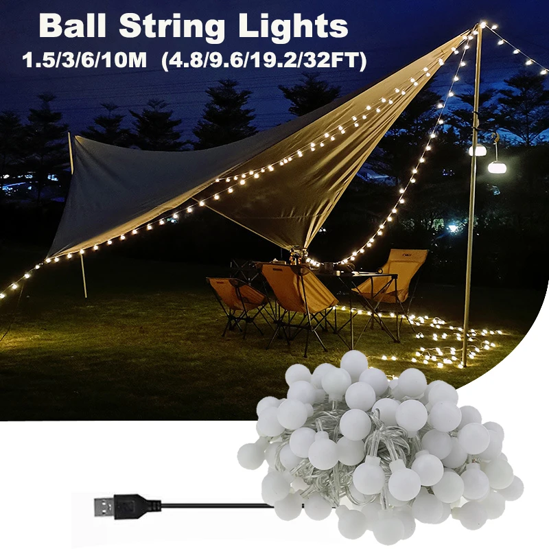 

Led Ball String Lights Outdoor Garland Globe Fairy Light Outdoor Waterproof LED Decoration 3M/6M/10M Lights Christmas