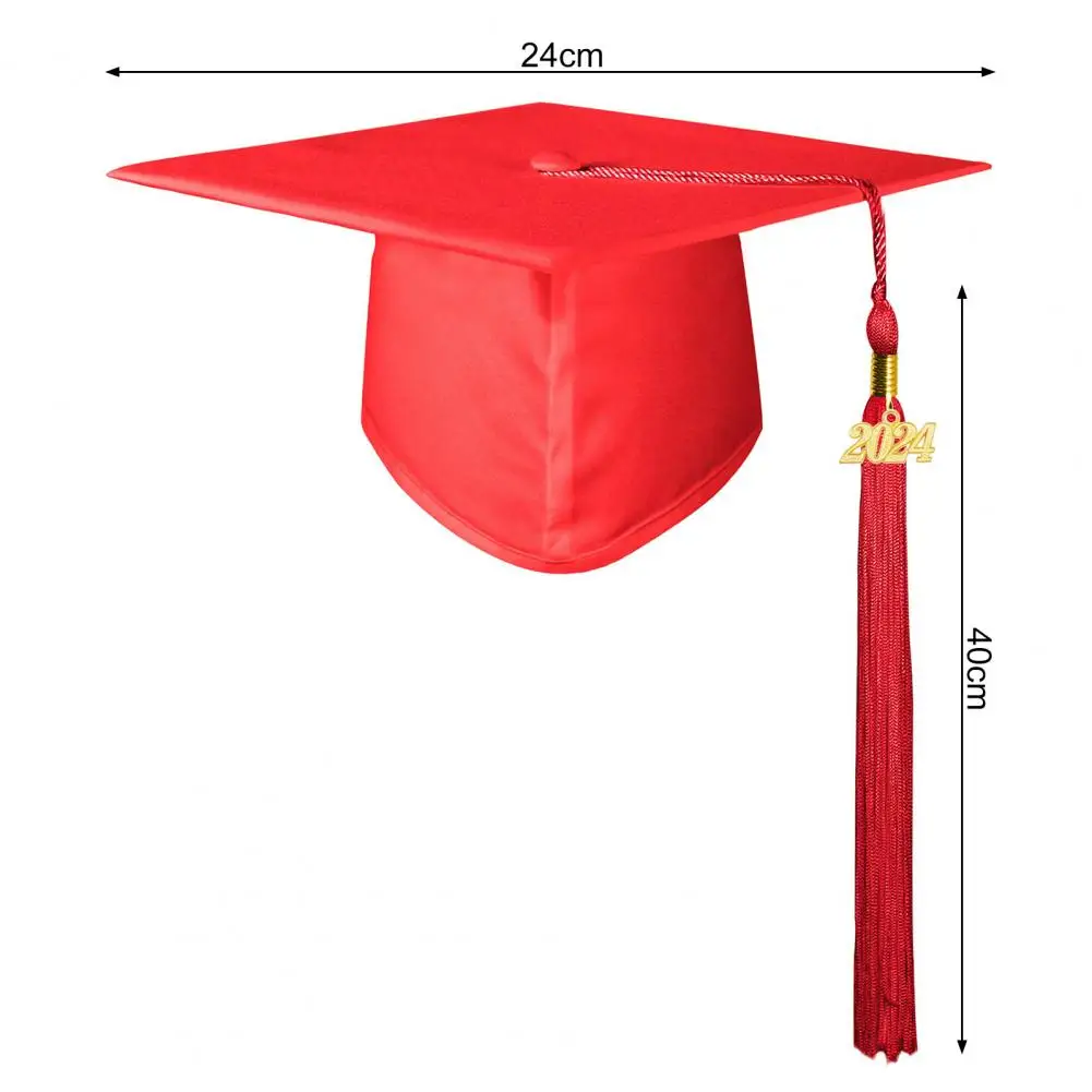 High-quality Graduation Hat High School Bachelor Graduation Hat with Tassel Non-fading Adult Cosplay Prop Solid for Graduates