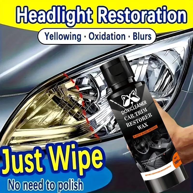 전문 자동차 헤드라이트 복원 페이스트 - 사용하기 쉬운 자동차 라이트 관리 키트, 산화된, 황변된, 흐릿한 헤드라이트 복원