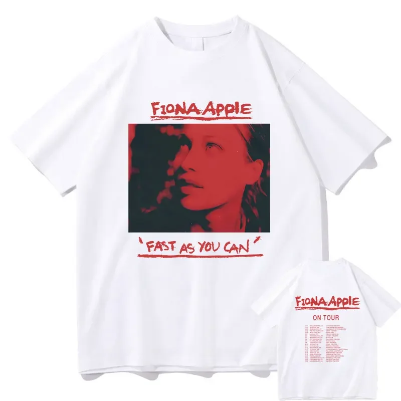 Fiona Apple Fast As You Can on Tour Print T-shirt Summer Fashion Rock Style Oversized T Shirts Men Women Vintage Streetwear Tees