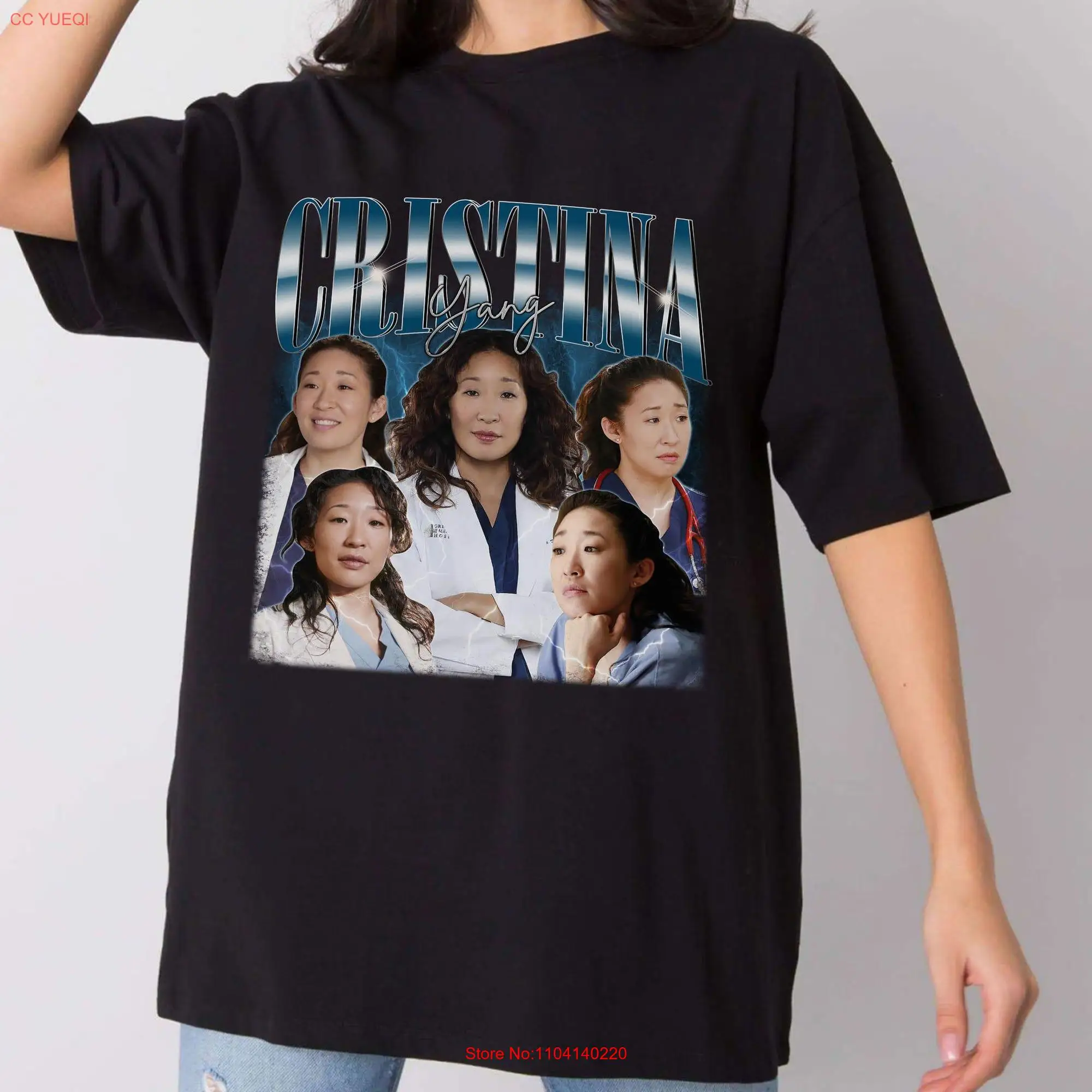 Cristina Yang Greys Anatomy Vintage T Shirt For Woman and Man  long or short sleeves