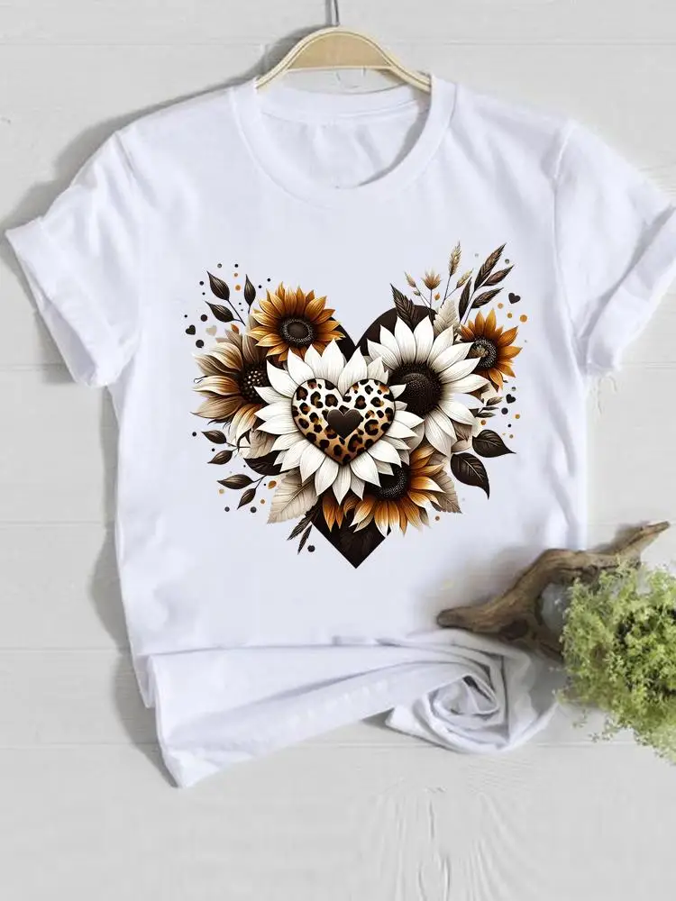 Aquarela feminina amor coração estampa camiseta, roupas femininas, moda casual, manga curta, o-pescoço, roupas populares, gráfico