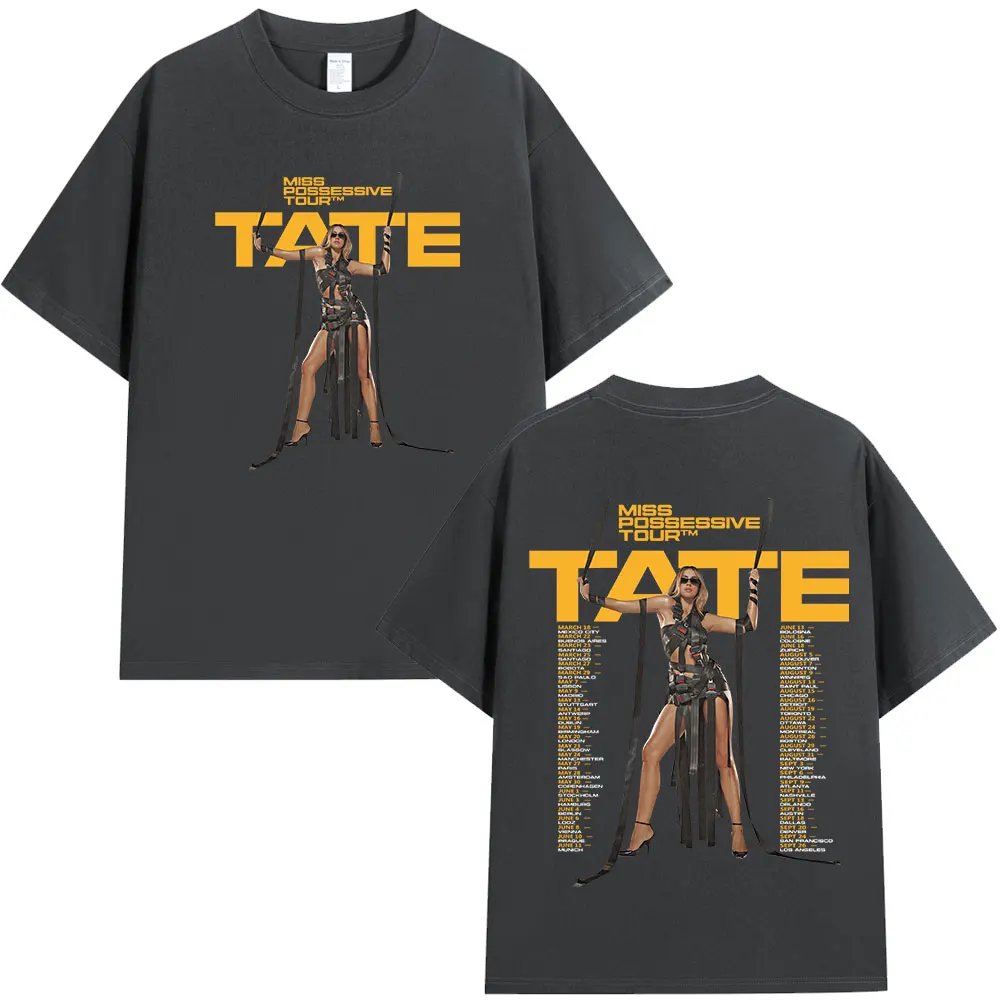 Tate McRae Miss Possessive Tour 2025 T-Shirts Men Women Harajuku O-Neck Short Sleeve T Shirts Cotton Casual T-shirt Fans Gift image 6