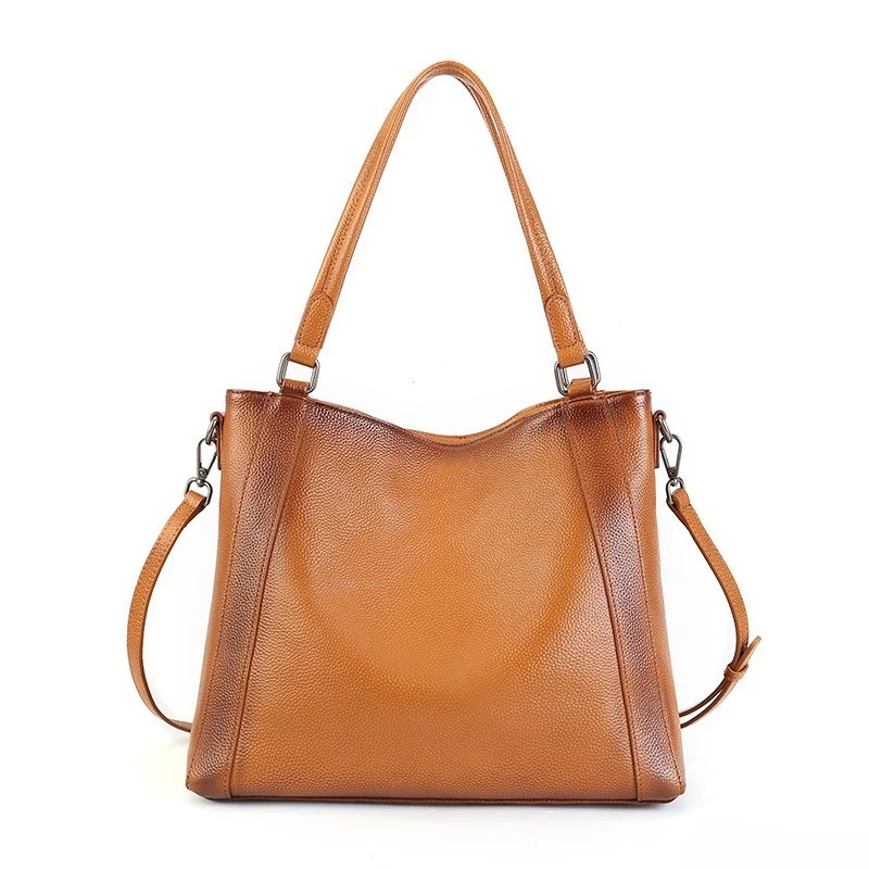 Timeless Everyday Spacious Shoulder Bag for Women Soft Genuine Leather Adjustable Strap Luxury Handbag Fashion Trend