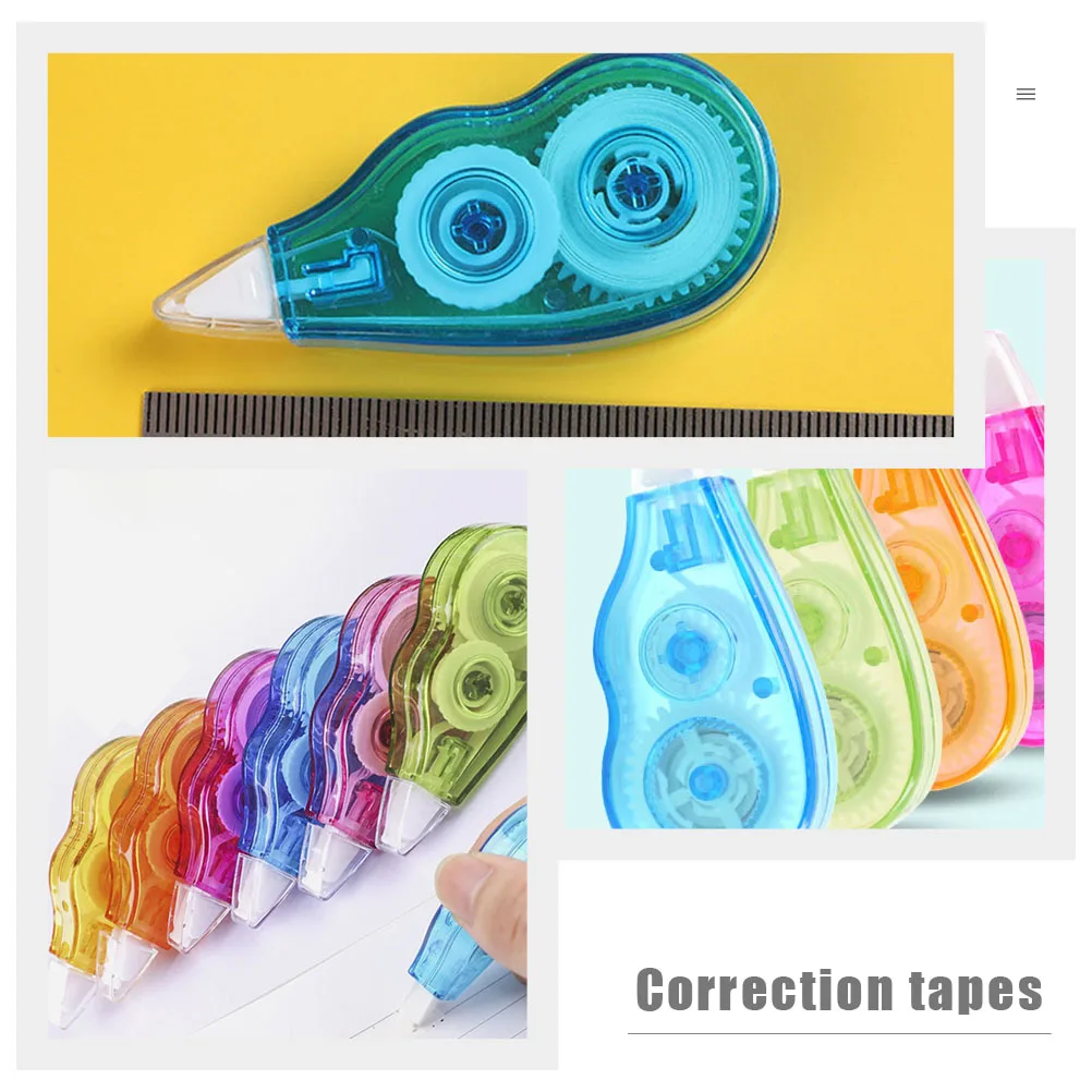 

6pcs Correction Tape Stationery 12m Large Capacity Random Student Supplies Office Tools Portable Eraser