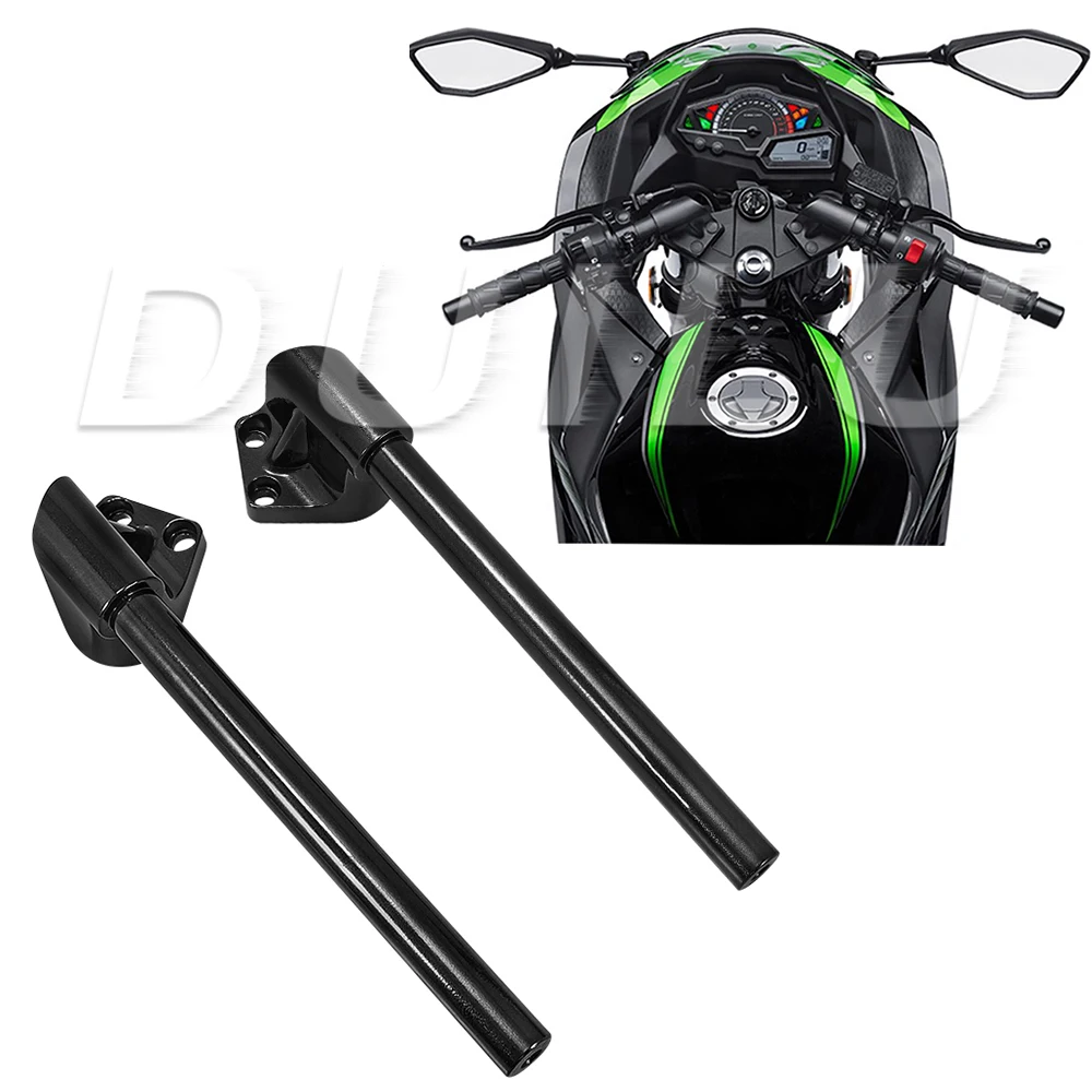 Poema de barra de manillar dividido para KAWASAKI Ninja 250R EX250J 2008-2012 Ninja 300 EX300 2013-2017 motocicleta de aluminio negro