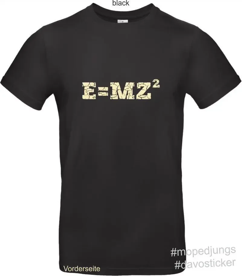 Cool T-Shirt E=MZ² Mopedjungs Simson MZ Oldtimer Trabant Wartburg DDR Osten ETZ ES Tee