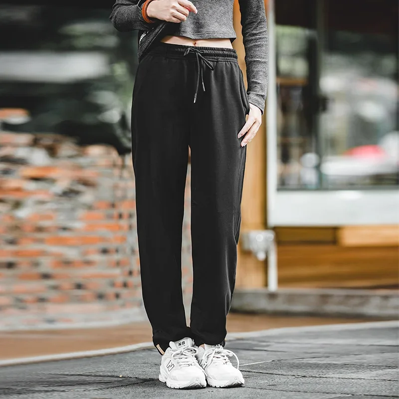 Maden Damskie bawełniane spodnie dresowe Elastyczna talia Treningowe spodnie rekreacyjne Bawełniane spodnie sportowe Jogger Casual Track Pant