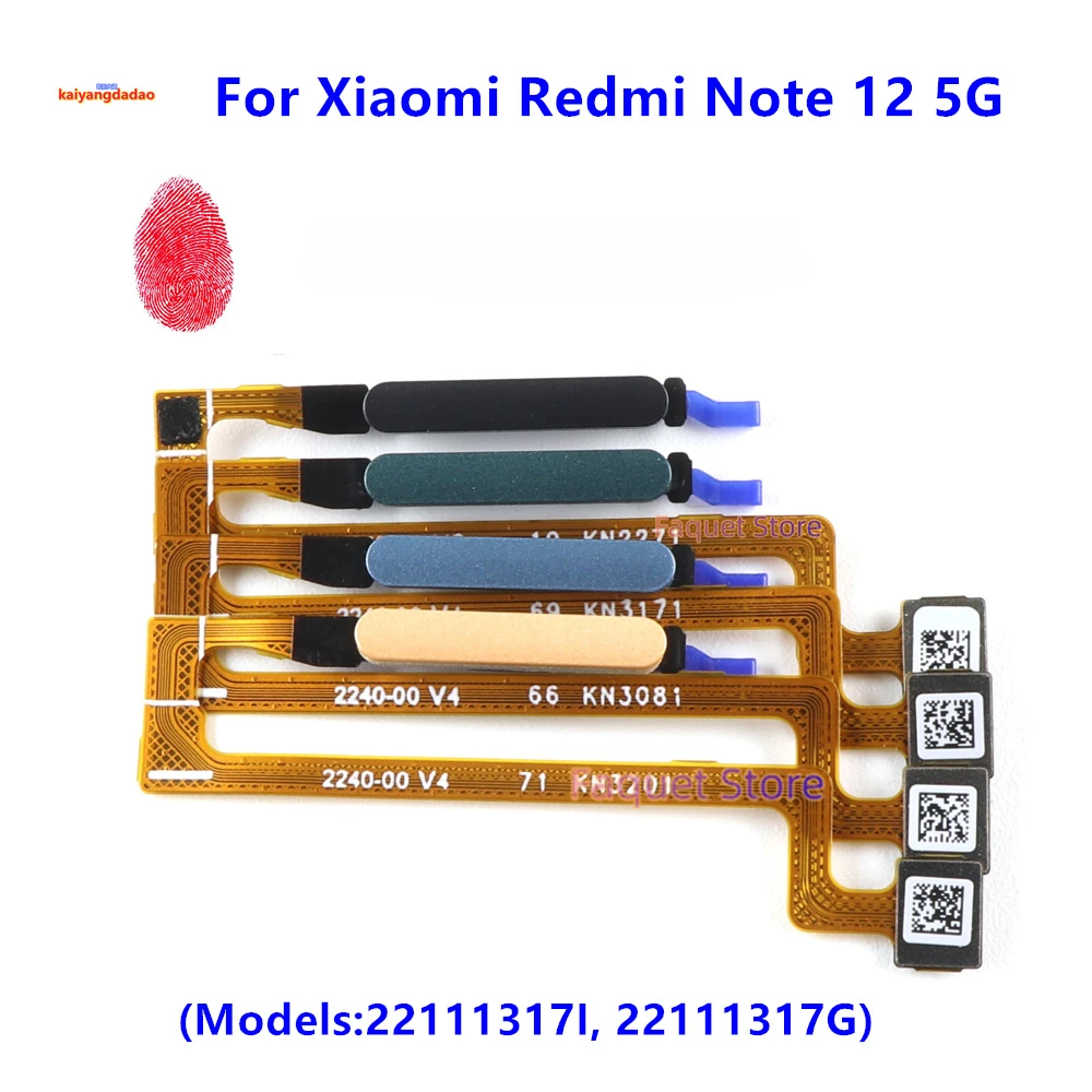 For Xiaomi Redmi Note 12 Pro Pro+ Plus 4G 5G Home Button Fingerprint Sensor Flex With Power Key Button Flex Cable