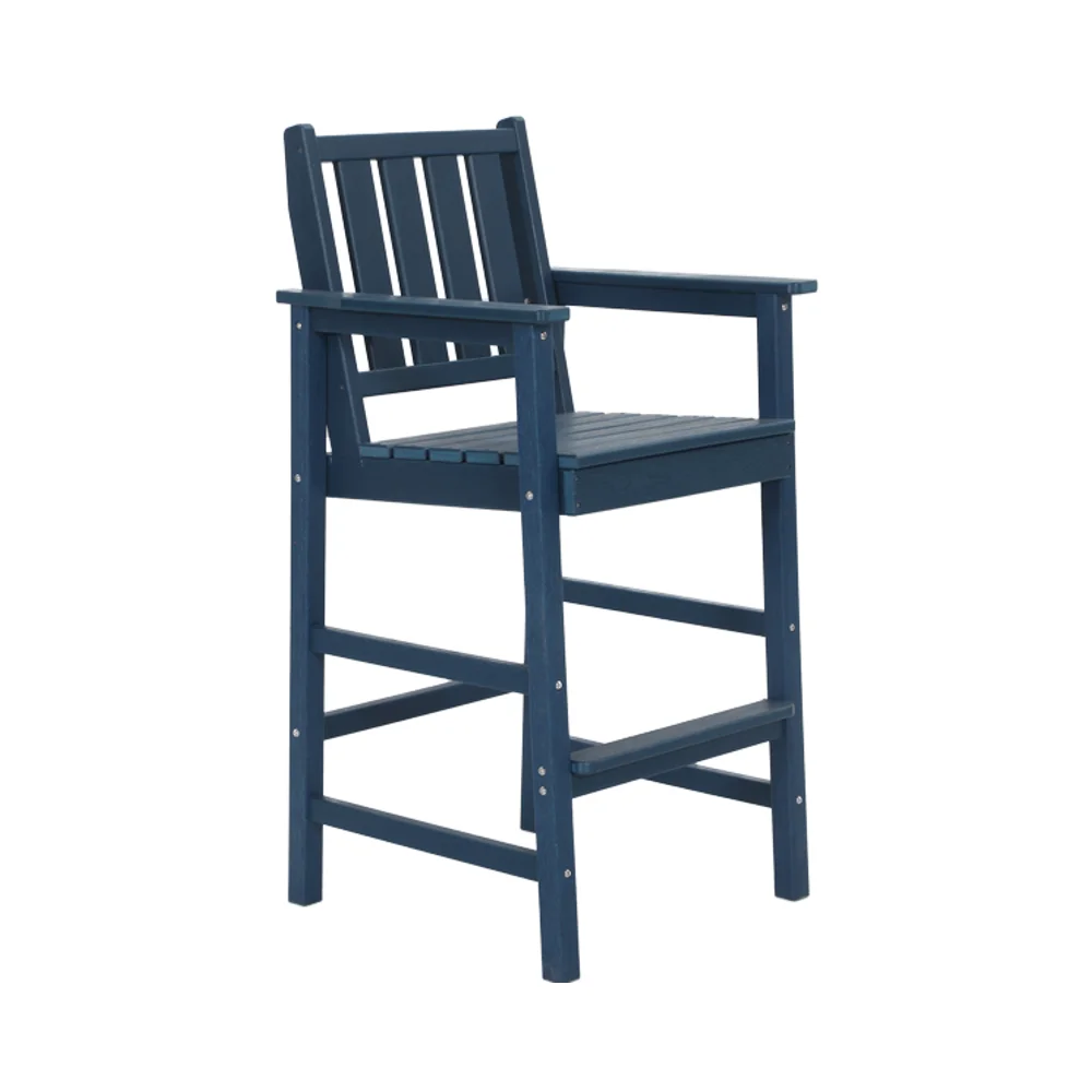 

Free US Shipping Wood-like Finish Weather-Resistant HDPE Frame Stationary Bar Stool Chair Slat Seat for School Kitchen Workshop