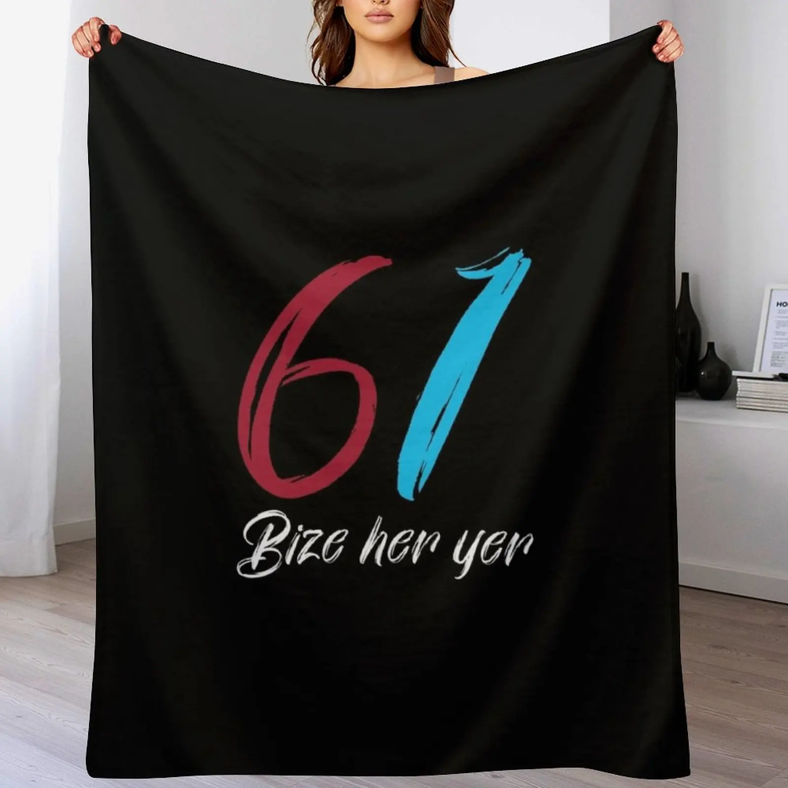 Bize her yer 61 Trabzon Türkiye Gift Turkey Throw Blanket Cute Plaid Plush Single Blankets