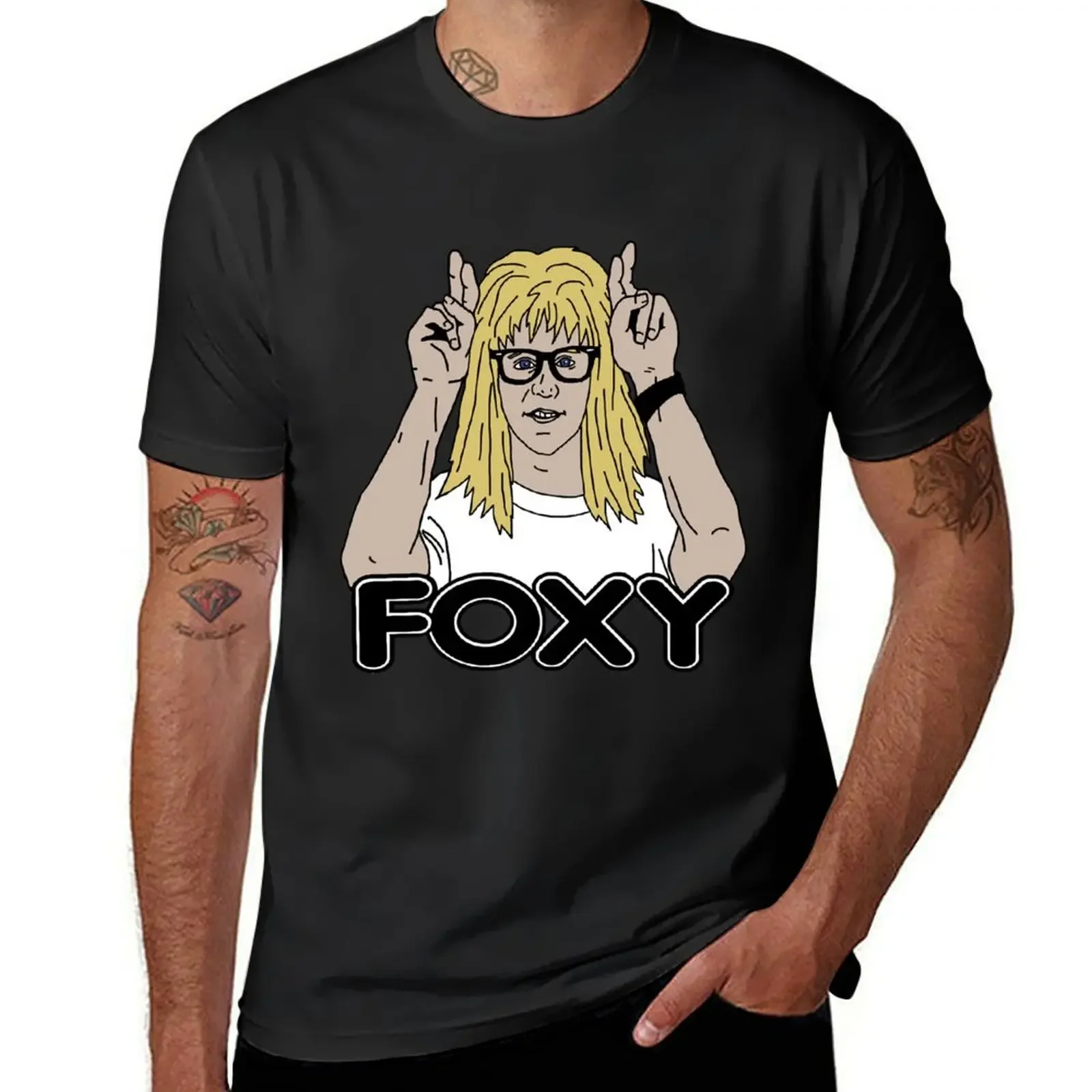 

Foxy Garth Wayne's World Dana Carvey Gifts T-Shirt kawaii clothes summer top cute tops t shirts for men graphic