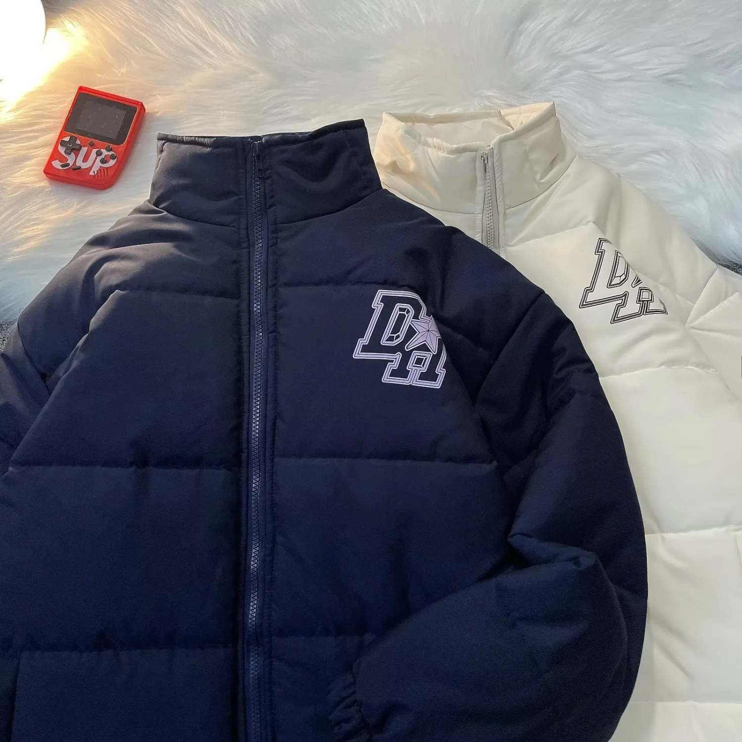 

Men's Thiened Cotton Jaet Stand Collar Loose Fit Autumn Winter Warm Outerwear Bread Sle Casual Wear Polyester Fiber