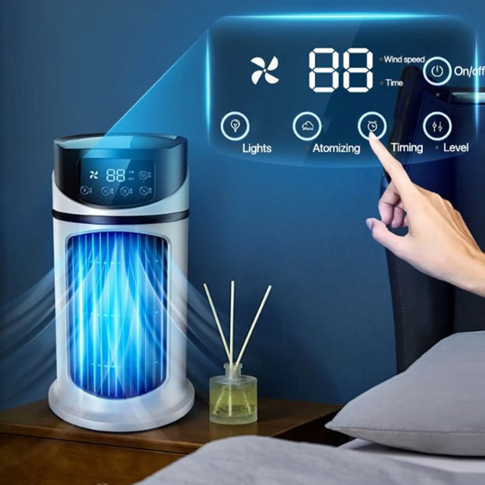 

Water Cooling Fan Portable Mini Air Conditioner Mobile Multifunction Air Cooler Fan Water Cooling Fan for Office Home Air Cooler