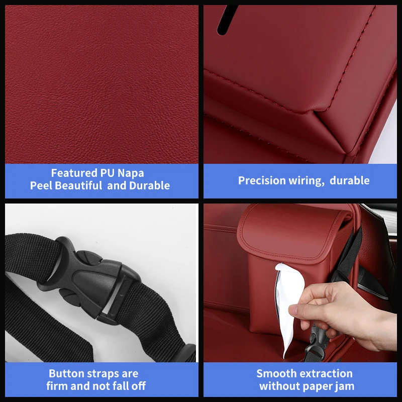 منظم خلفي لمقعد السيارة مع صينية طاولة قابلة للطي، منظم تخزين من جلد البولي يوريثان مع جيوب، ملحقات داخلية للمقعد