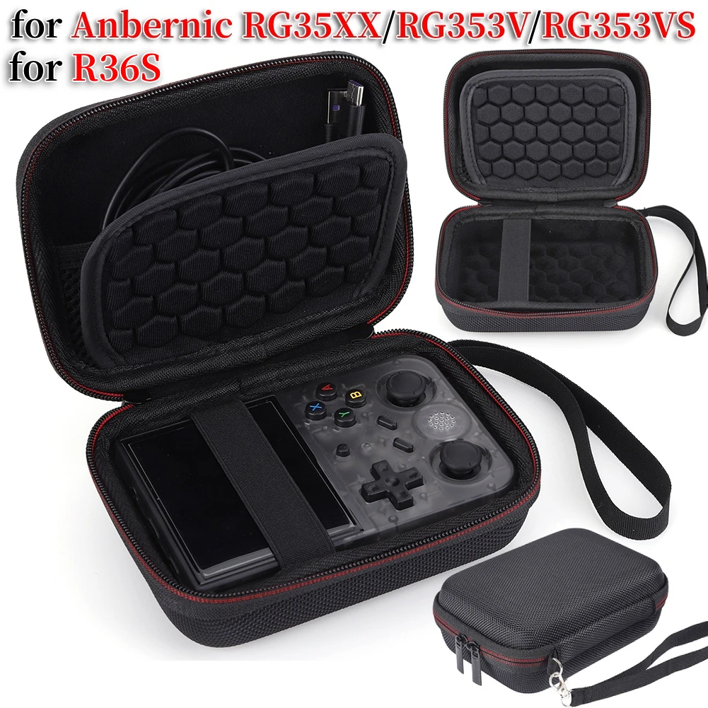 

Чехол для портативной игровой консоли R36S, чехол для переноски Anbernic RG35XX ​ RG353V RG353VS Портативная жесткая дорожная сумка Игровые аксессуары