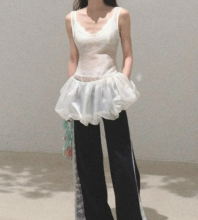 2026 Summer Mesh Stitching Sweet Wind Bow Design Skirt Swing Suspender Dress Women