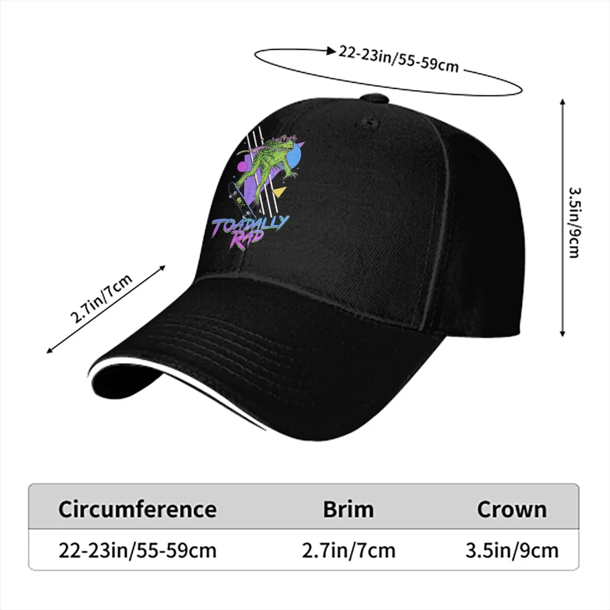 Toadally Rad Unisex Baseball Caps Peaked Cap Funny Frog Animal Sun Shade Hats for Men Women