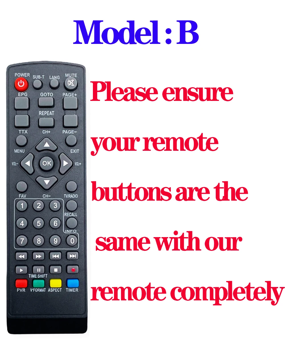 DVB-T2 Digital Tv Box Remote Control Universal Remote Control for Dvb-T2 Tv Box Tv Tuner Rm-D1155+5