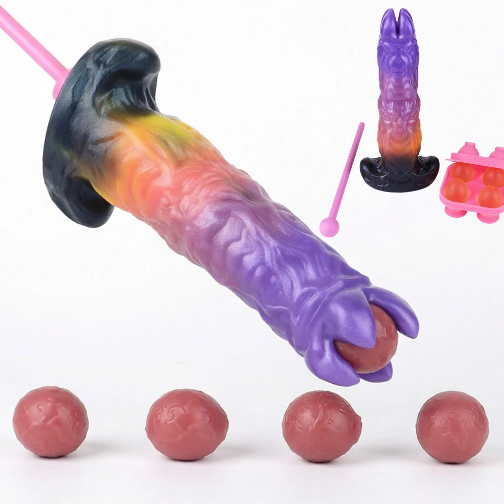 YOCY Alien Dildo Manual Ovipositor Long Anal Plug DIY Vaginal Butt Balls Hand-Push Laying Egg Sex Toys For Women Men Masturbator