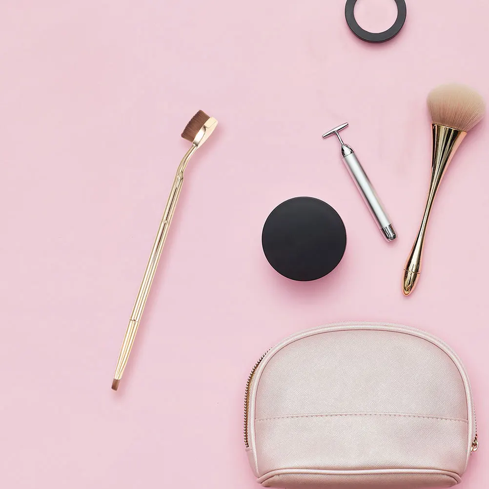 4 pezzi strumenti pennello correttore manico ergonomico a doppia estremità facile da trasportare sotto crema per gli occhi miscela di polvere pennelli per trucco strumenti cosmetici