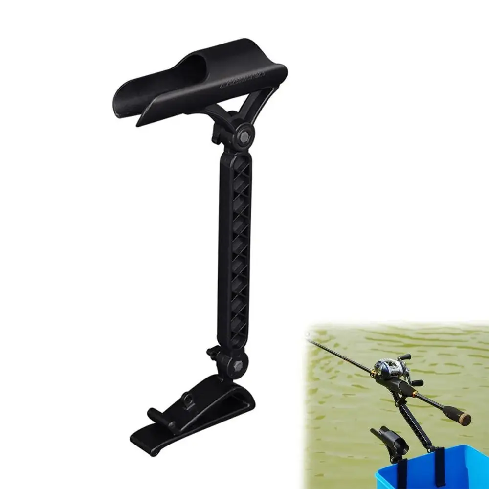 Clip on Bucket Rod Holder Adjustable Quick Release Ice Fishing Holder Foldable Universal Ice Fishing Pole Holder