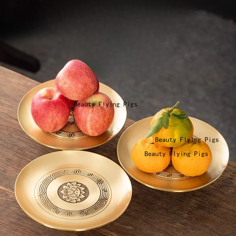 1pc Metal Fruit Supply Tray Buddha Offering Plate Household Buddhist Hall Tribute Plate Buddhist Hall Sacrificial Supplies