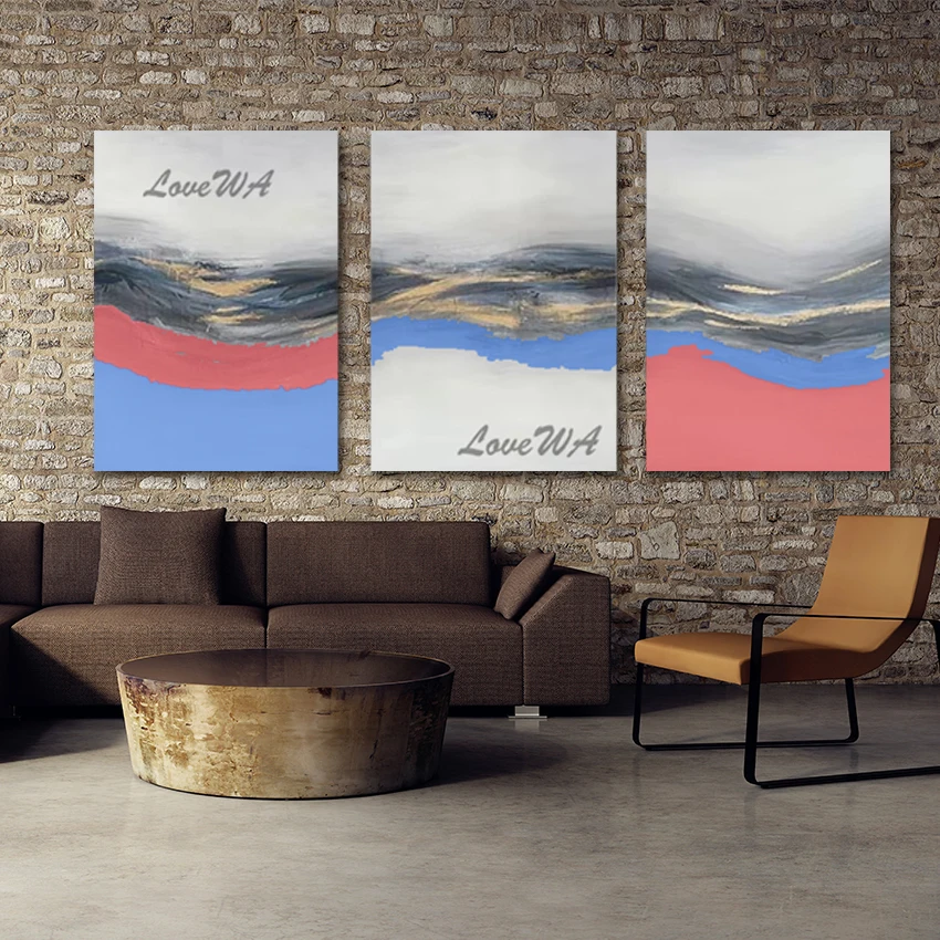 

Простые абстрактные картины маслом на холсте, стена с изображением, 3 шт. искусства, ручные картины с акриловой текстурой, безрамное украшение