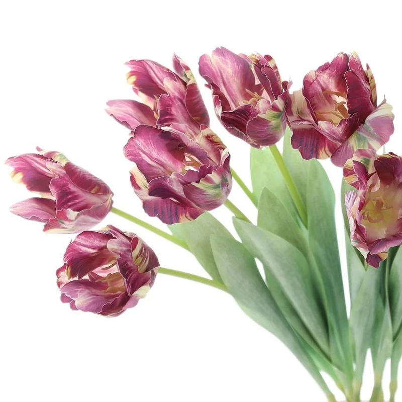Flor Artificial de 67cm, loro, tulipanes, rama, mesa de comedor, flores falsas decorativas, simulación de tulipán blanco, decoración Floral para el hogar