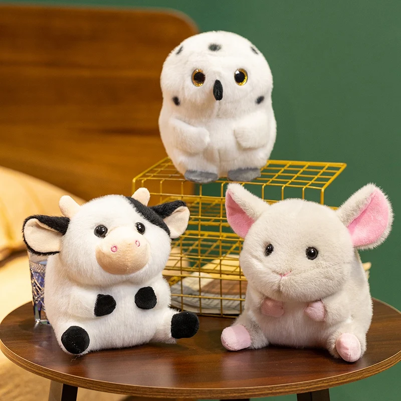 Hot Super Cute Healing Doll Owl Plush Toys Stuffed Mini Mouse Cow Doll Delicate Cute Cartoon Animal Toys Office Desktop Decor