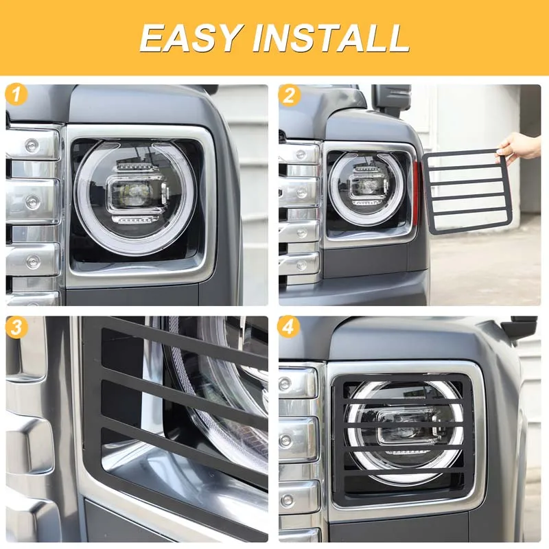 

Для Great Wall Haval H9 2024-2025 из углеродистой стали, рамка передней фары, защитная крышка, сетка для защиты фар, автомобильные аксессуары
