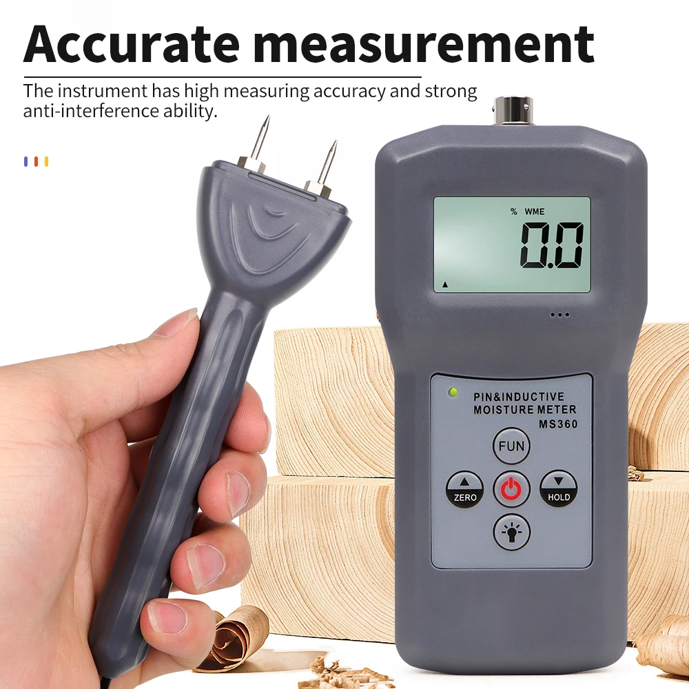 Digital Moisture Meter Highly Sensitive Humidity Tester Concrete, Wood, Paper, Bamboo, Carton and Textile Hygrometer Detector