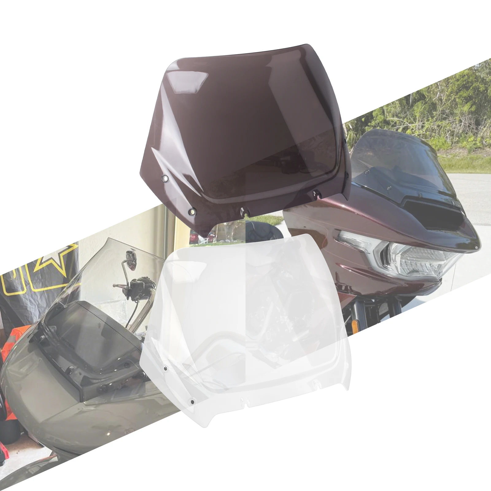 

Motorcycle 12" Windshield Upper Wind Fairing Deflectors Windscreen Cover For Harley Touring CVO Road Glide FLTRXSE 2023 2024-Up