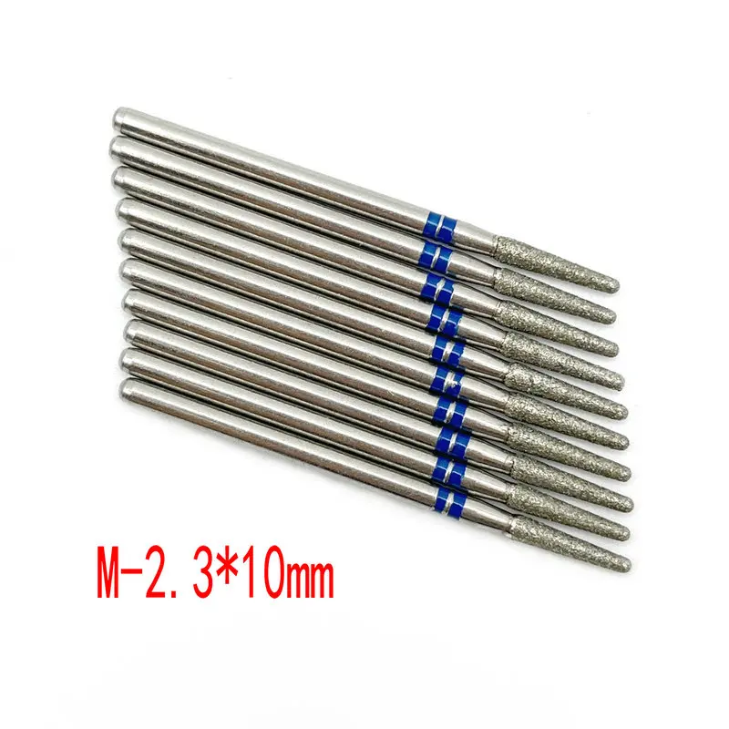 10 Uds. Brocas para cutículas de uñas, juego de fresas de diamante de 3/32 "para manicura, lima de uñas eléctrica, accesorio, cabezal de molienda para el cuidado de las uñas