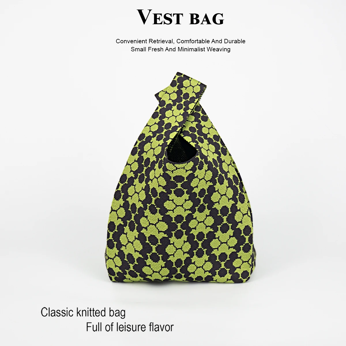 

Вязаная сумка с сотовым узором, подходит для поездок на работу, занятий спортом, покупок и пикников, модный праздничный аксессуар, дышащая и складная ткань, подходит для всех сезонов.