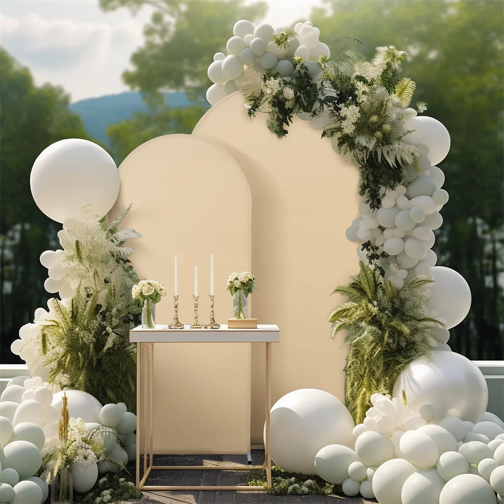 

6FT/6.6FT/7.2FT Wedding Arch Cover Fitted Round Top Chiara Backdrop Stand Cover For Wedding Birthday Party Decoration Wholesale