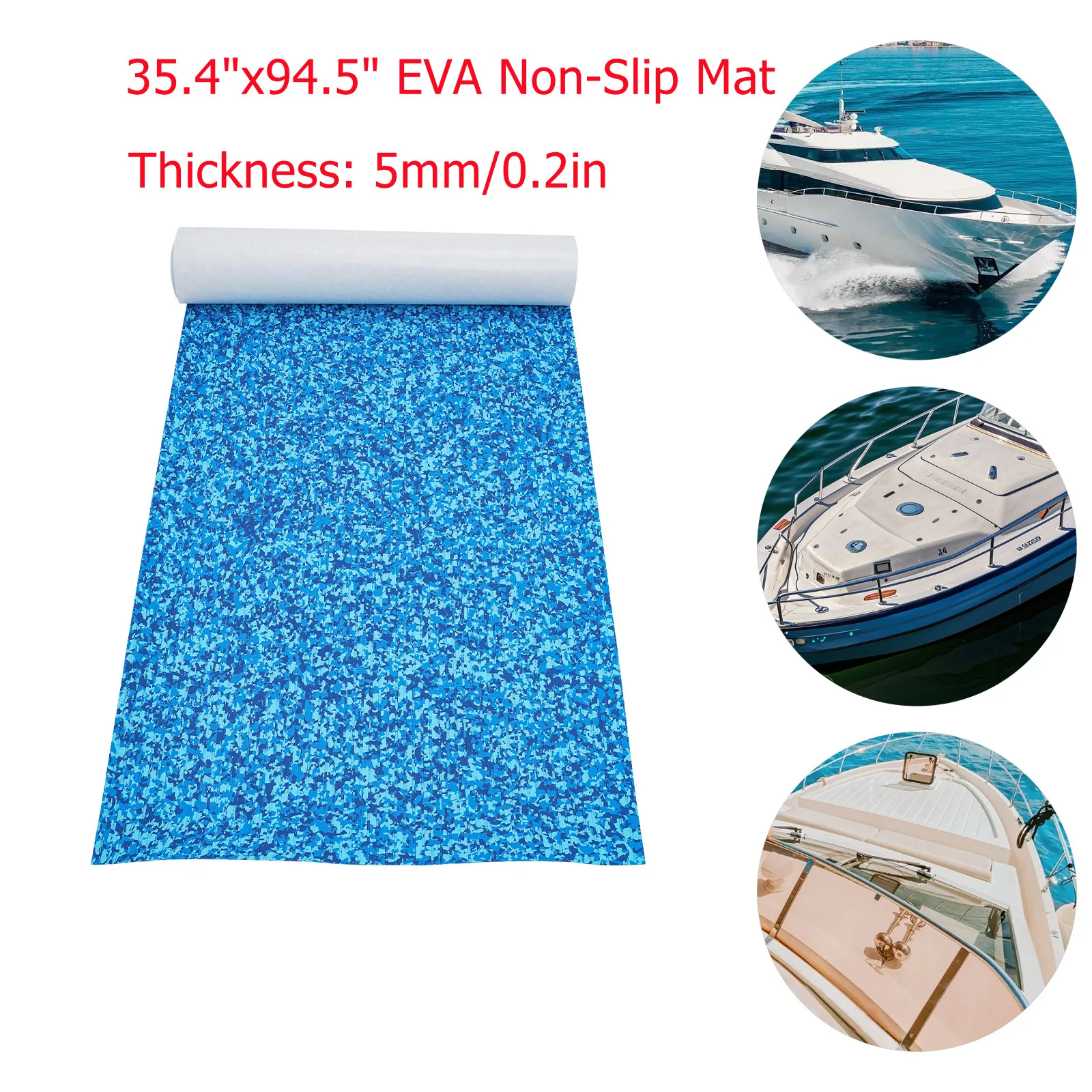 

EVA Non-Slip Mat, 35.4"x94.5" Self-Adhesive Imitation Teak Floor Mat, Camouflage Marine Floor Interior Yacht Deck