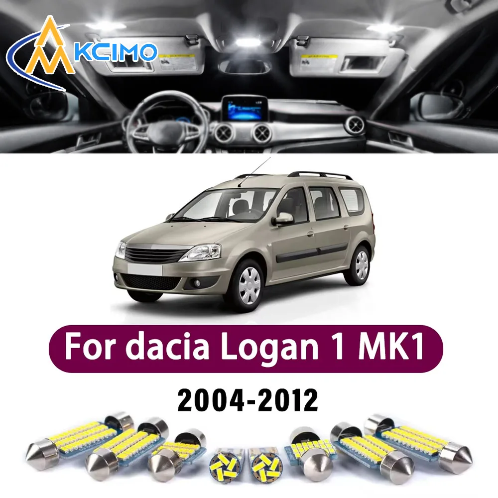 

Error Free LED Interior Light Kit for dacia Logan 1 MK1 2004-2012 Premium Bright Dome Trunk Mirror Reading Lamps Canbus