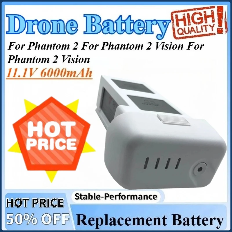 

11.1V 6000mAh Drone Li-polymer Battery With Battery Lights Compatible High Quality For Phantom 2 For Phantom 2 Vision