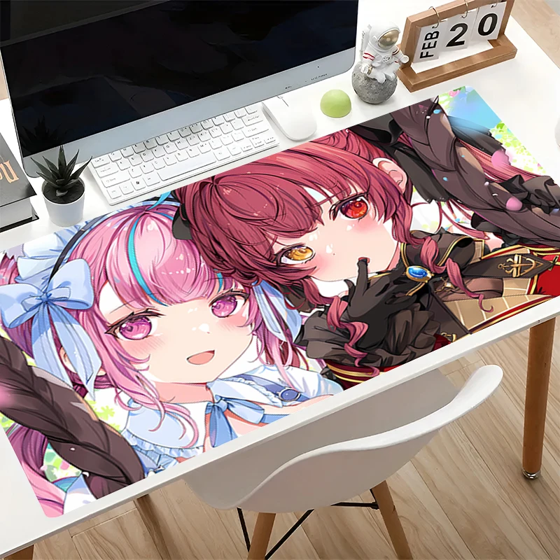 Anime Mouse Pad kawaii Desk Mat Hololive Minato Aqua Computer Keyboard Pad Gaming Accessories Rubber
