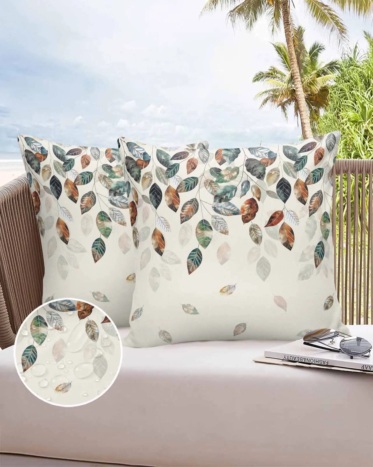 Autumn Yellow Leaves Plant Waterproof Pillowcase Set Car Cushion Cover Home Sofa Office Decorative Pillowcase Cover